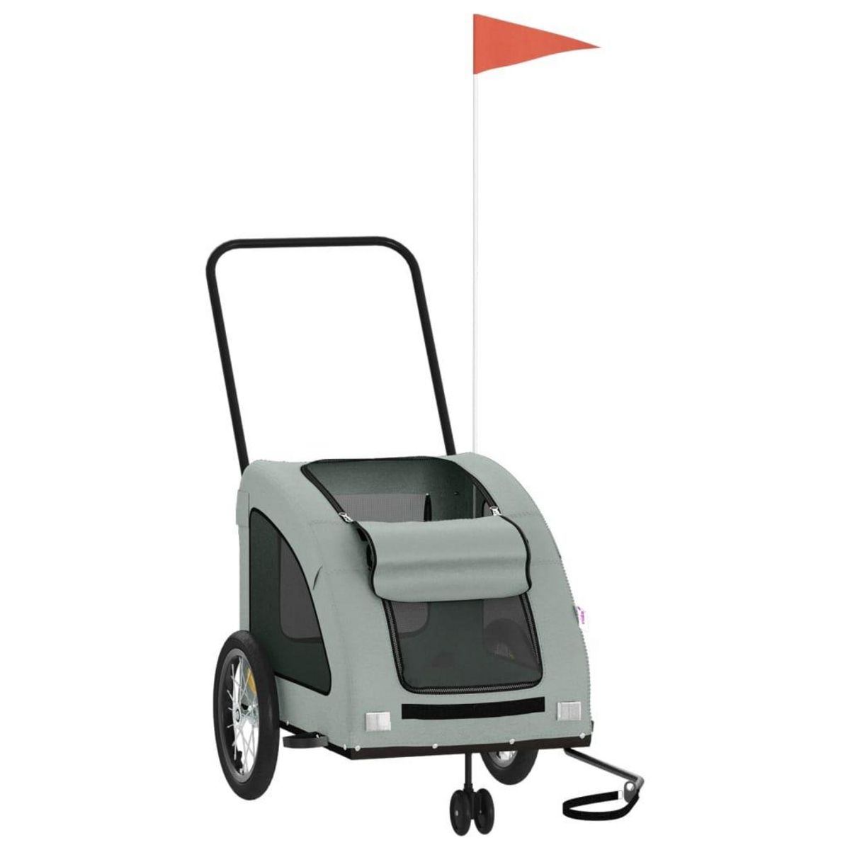 VIDAXL Remorque de velo pour animaux de compagnie gris