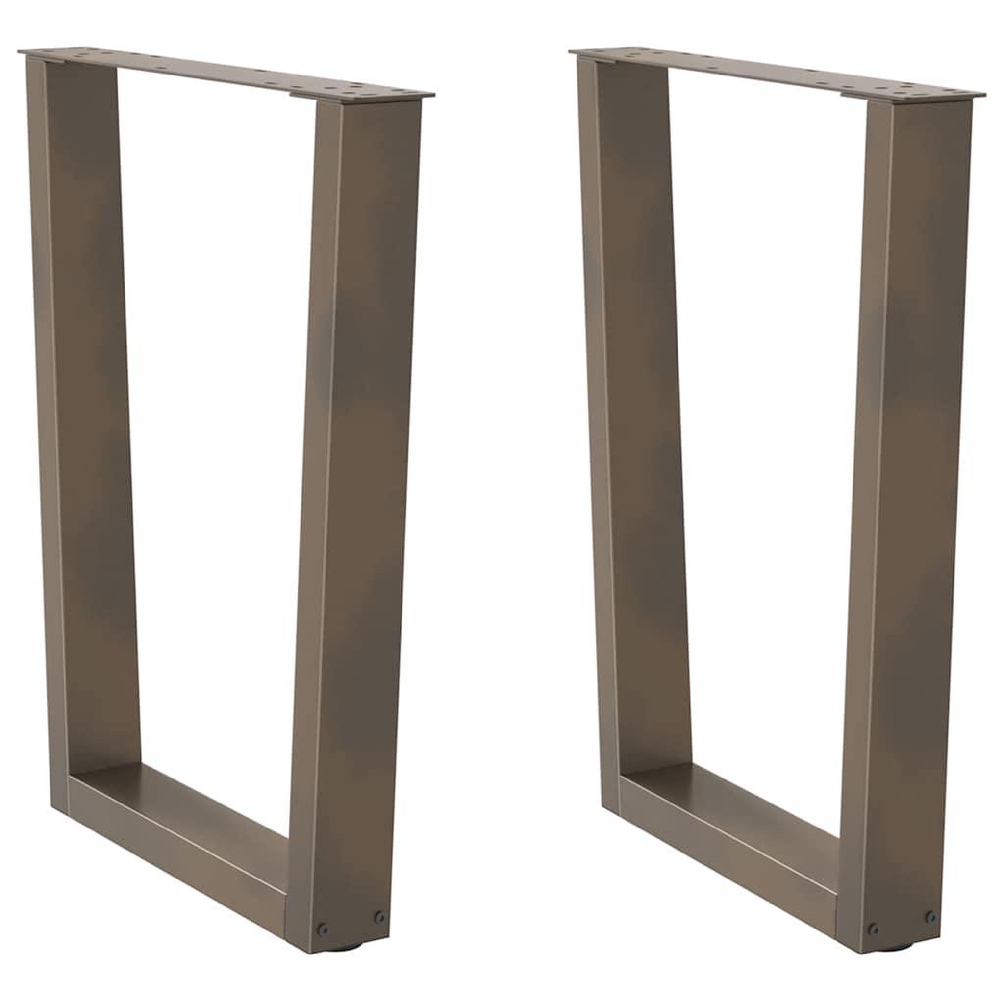 VIDAXL Pieds de table a manger forme V 2 pcs acier naturel acier