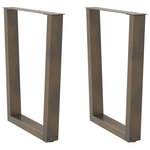 VIDAXL Pieds de table a manger forme V 2 pcs acier naturel acier