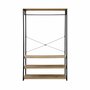 Voir la diapositive 4 : SWEEEK Dressing. vestiaire. portemanteau en métal noir et décor bois. Loft. 3 étagères. une barre de penderie  L 100 x l 40 x H 167cm