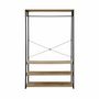 Voir la diapositive 4 : SWEEEK Dressing. vestiaire. portemanteau en métal noir et décor bois. Loft. 3 étagères. une barre de penderie  L 100 x l 40 x H 167cm