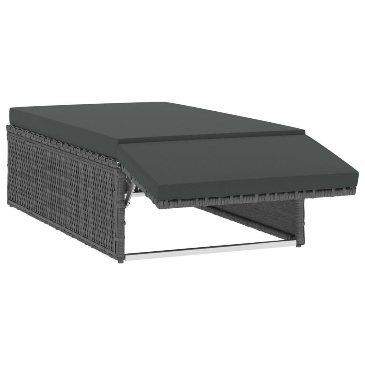 VIDAXL Salon de jardin 2 pcs avec coussins Resine tressee Gris