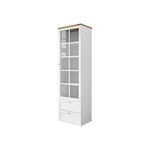 BEST MOBILIER Francesco - vitrine - effet bois et blanc - 201 cm. Coloris disponibles : Marron