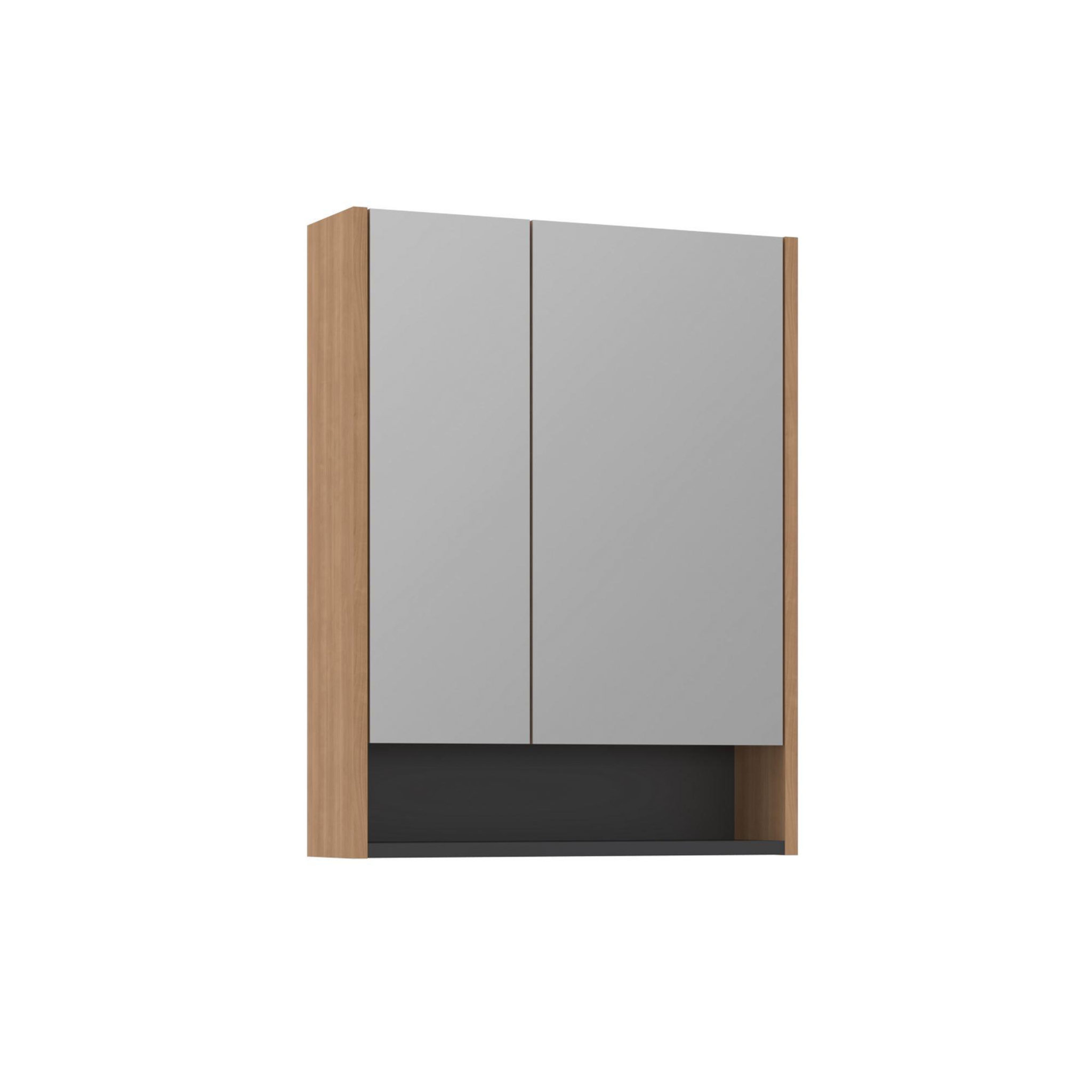 Habitat et Jardin Meuble Salle de Bain avec Miroir  Ricato 60  - 60 x 16 x 78 cm - Walnut