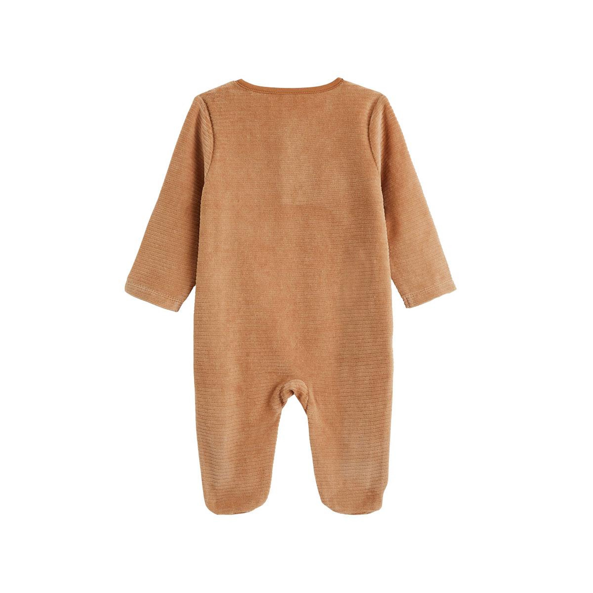 Voir la diapositive 2 : PETIT BEGUIN Pyjama bébé en velours côtelé ouverture pont caramel