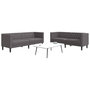 Voir la diapositive 1 : VIDAXL Ensemble de canape Chesterfield 2 pcs gris similicuir