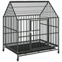 Voir la diapositive 2 : VIDAXL Cage pour chien avec roues noir gris acier galvanise