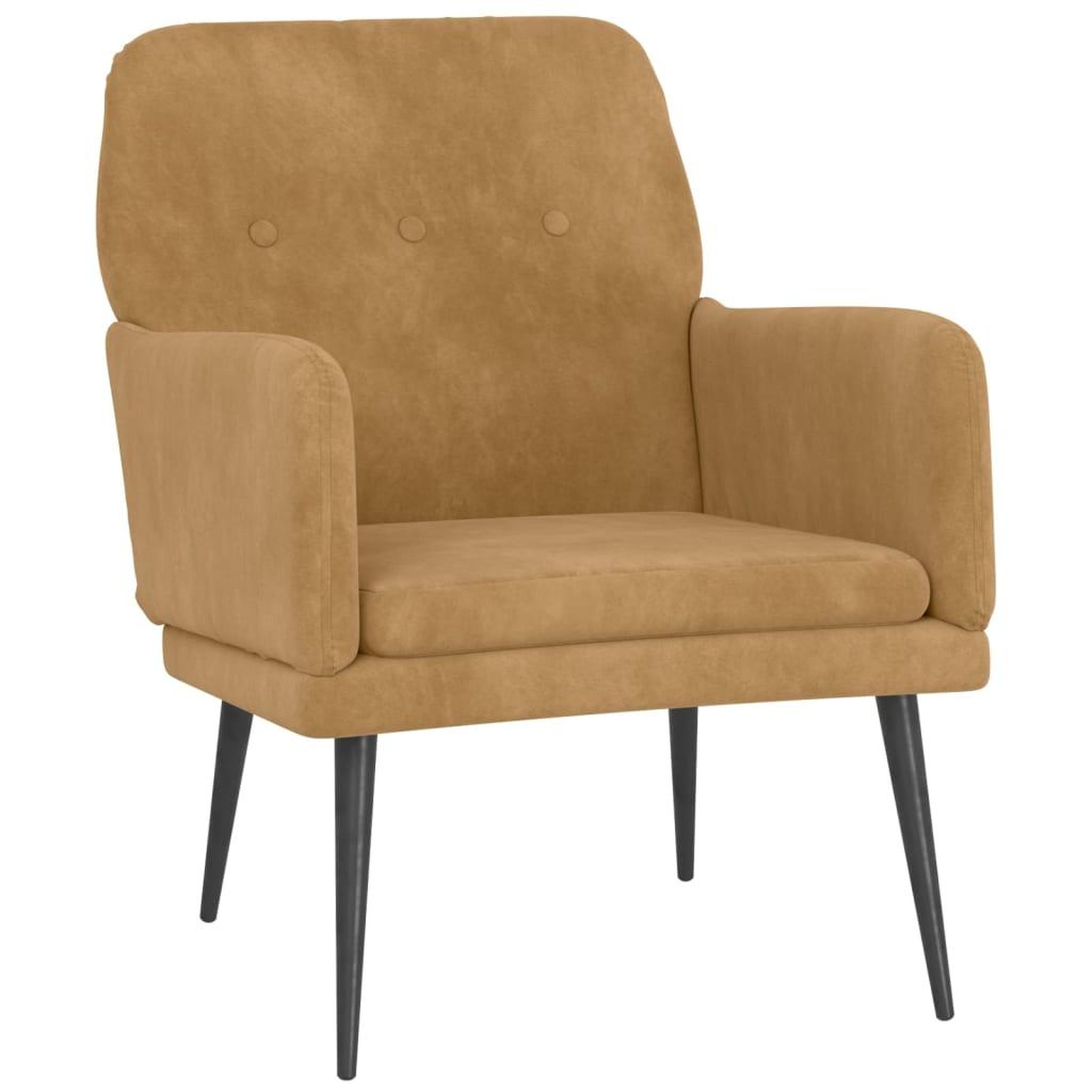Voir la diapositive 2 : VIDAXL Fauteuil Marron 62x79x79 cm Velours