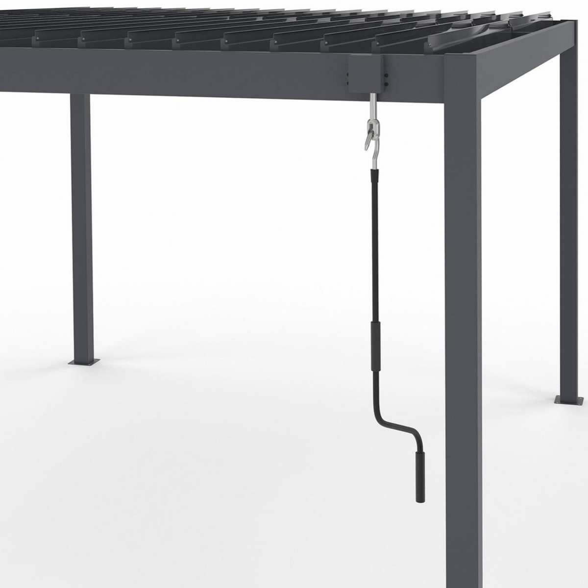 ID MARKET Pergola bioclimatique lames orientables acier 3x4 M gris anthracite