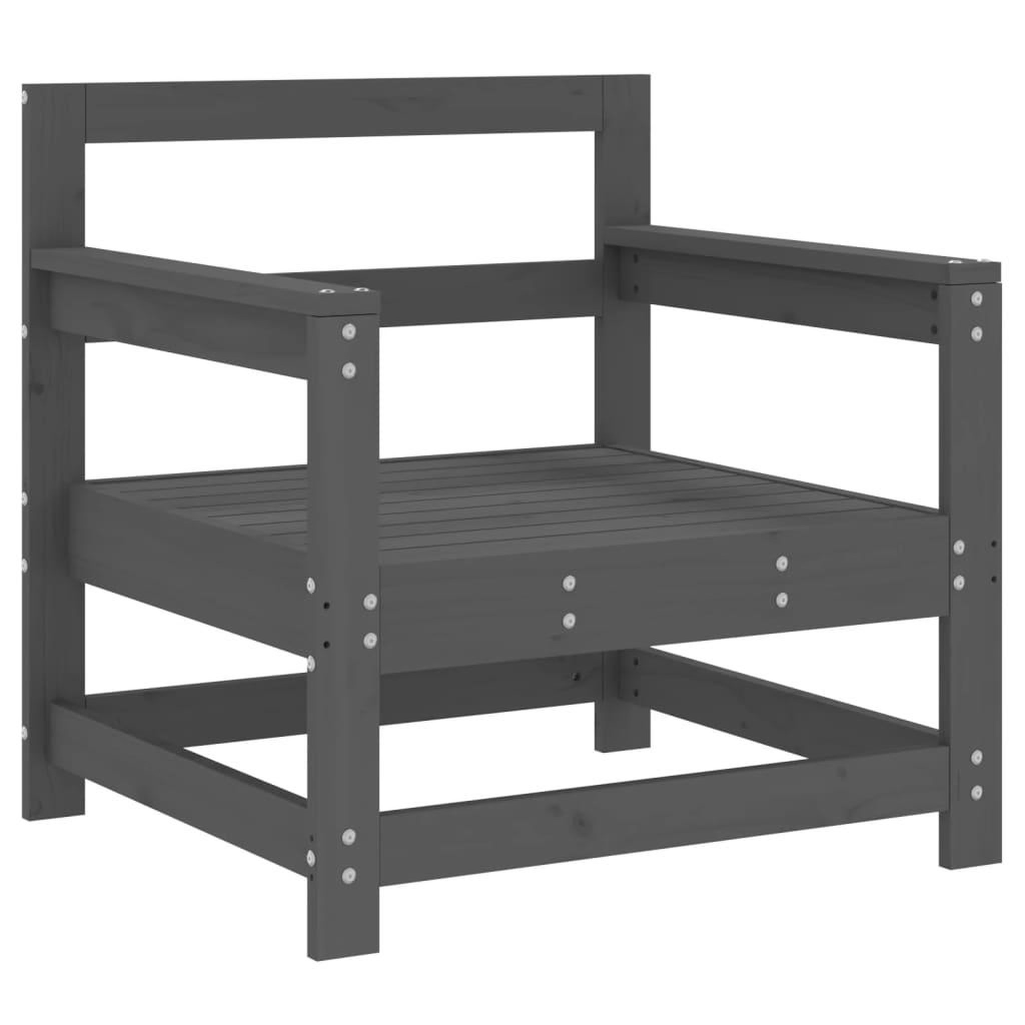 Voir la diapositive 3 : VIDAXL Chaises de jardin lot de 2 gris bois massif de pin