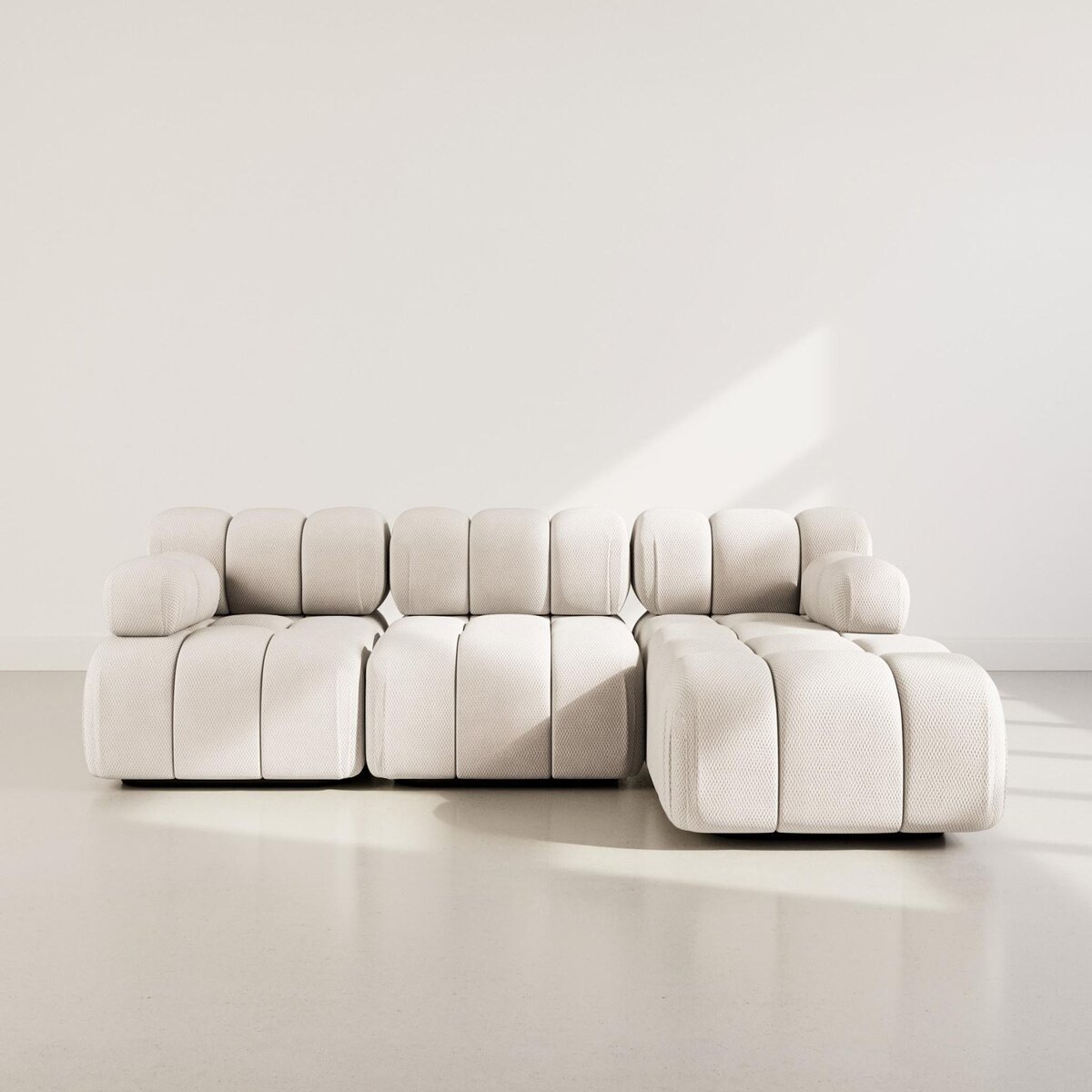 LISA DESIGN Ruby - canapé modulable d'angle droit 4 places en velours texturé