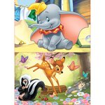 EDUCA Puzzle en bois 2 x 16 pièces - Animaux Disney : Bambi et Dumbo