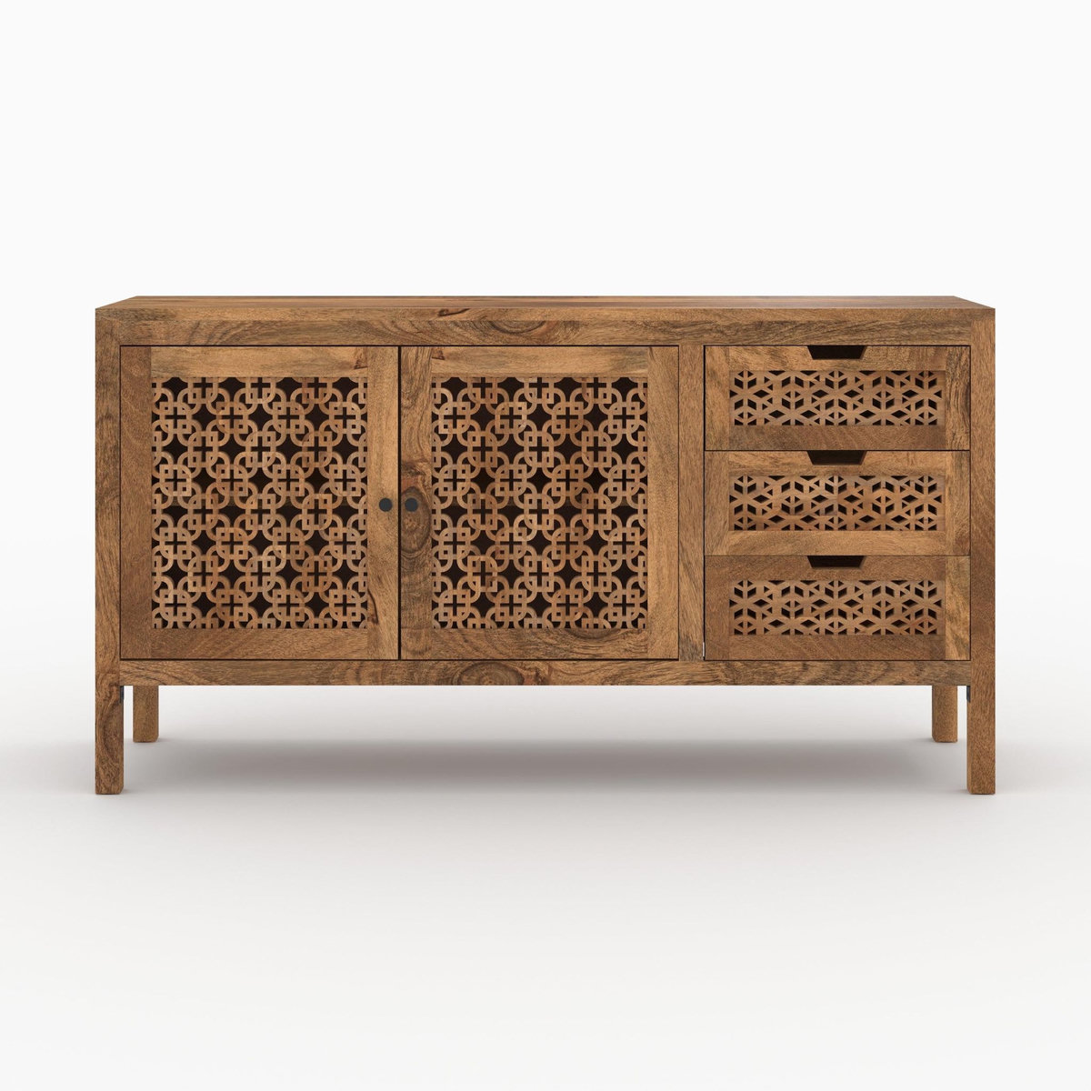 Rendez vous déco Buffet ajouré en bois de manguier-Jaya