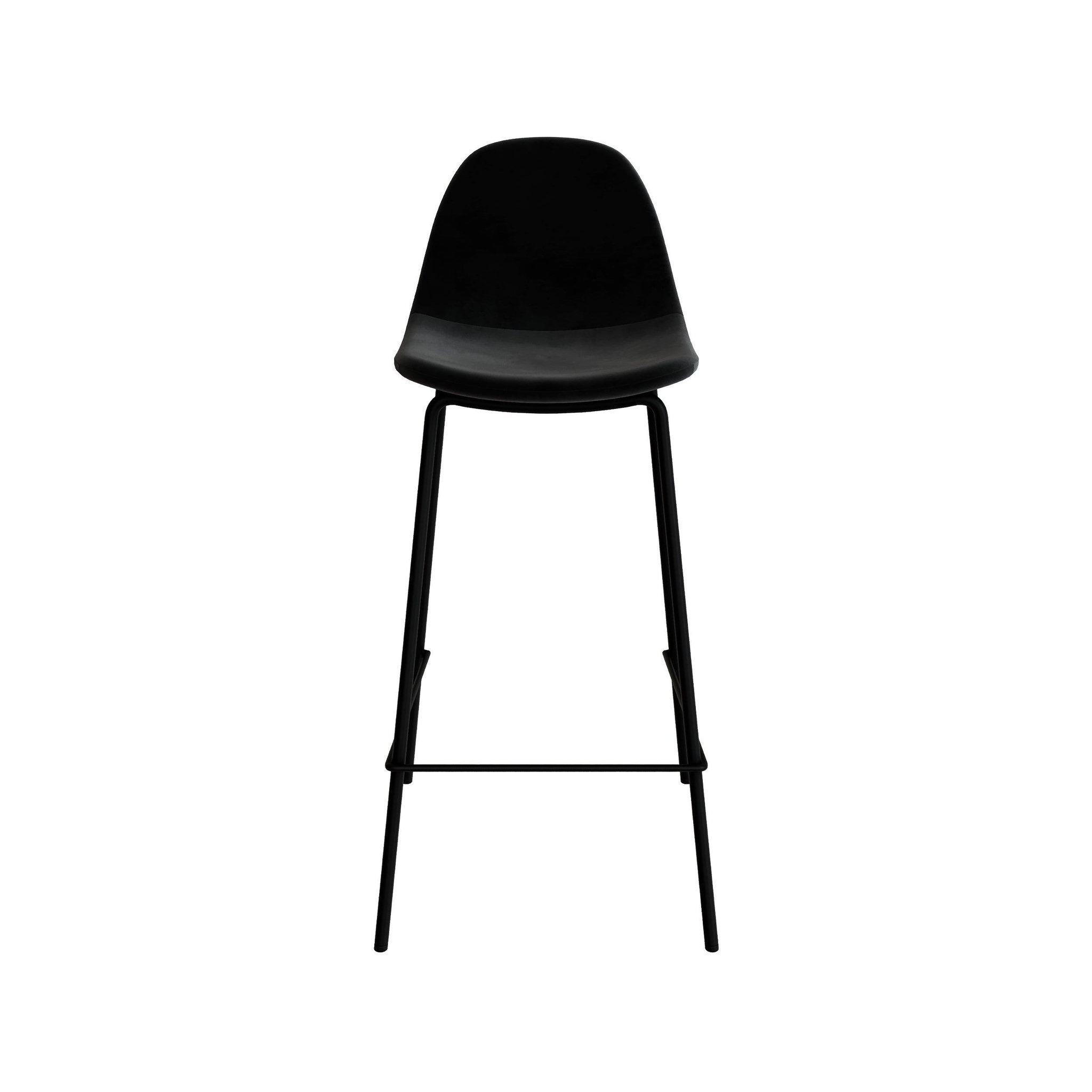 Voir la diapositive 6 : MAISON PAVANE Lot de 2 chaises pour îlot central 65 cm en velours noir-henrik