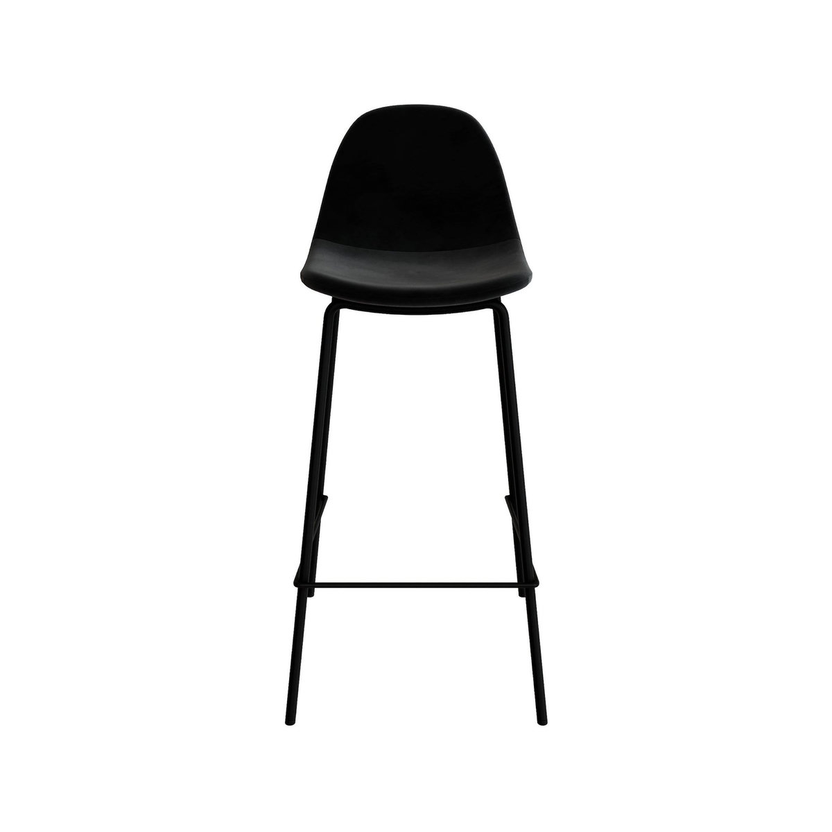 Rendez vous déco Lot de 2 chaises pour îlot central 65 cm en velours noir-Henrik