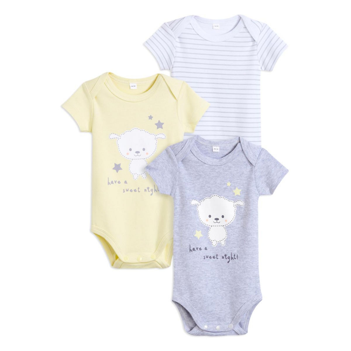 IN EXTENSO Lot de 3 bodies manches courtes Bébé 