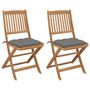 Voir la diapositive 1 : VIDAXL Chaises pliables de jardin lot de 2 avec coussins Bois d'acacia