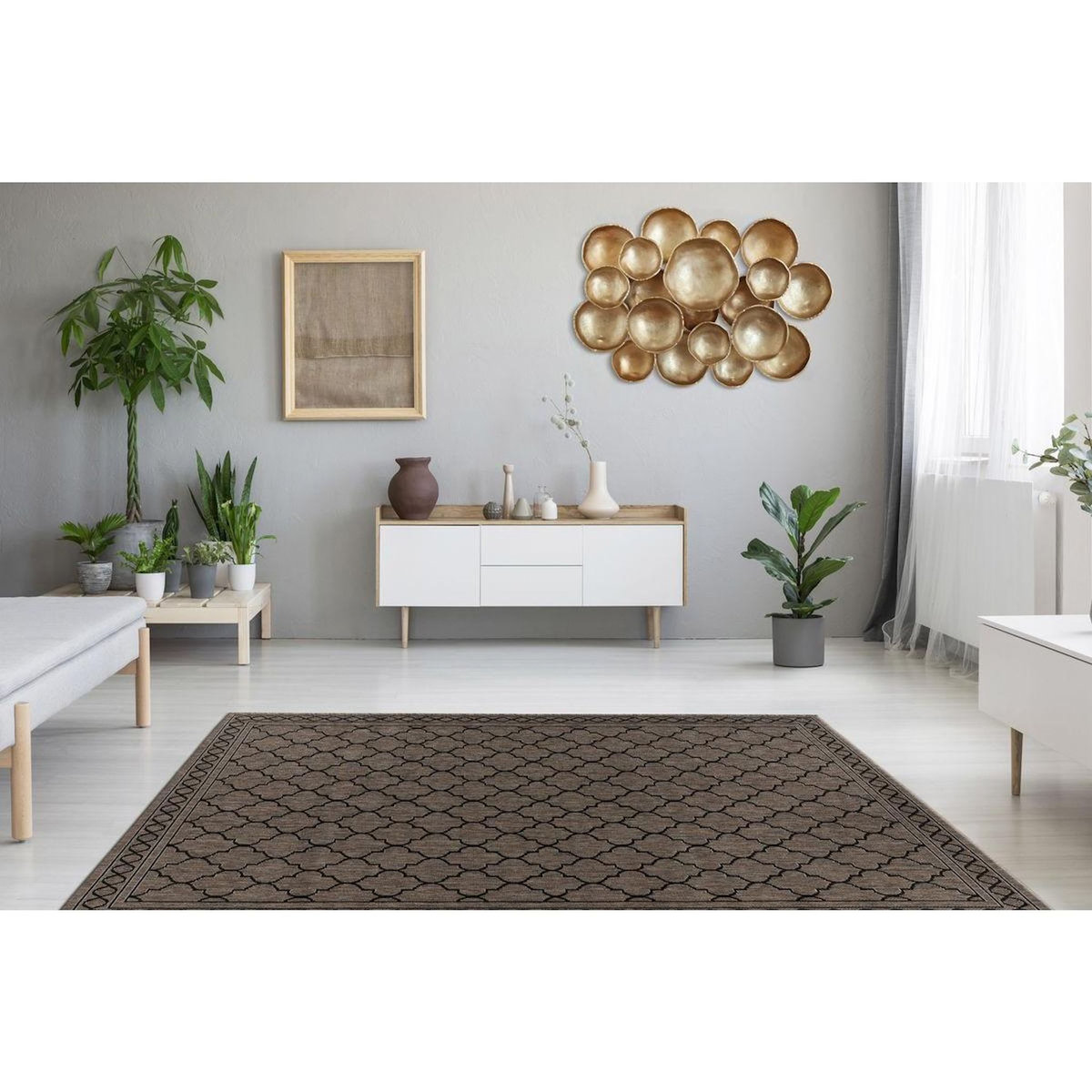 Paris Prix Tapis à Motifs à Poils Plats  Splash  Gris