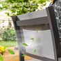 Voir la diapositive 4 : OUTSUNNY Lot de 4 chaises de jardin assise dossier textilène structure alu accoudoirs revêtement PVC effet bois