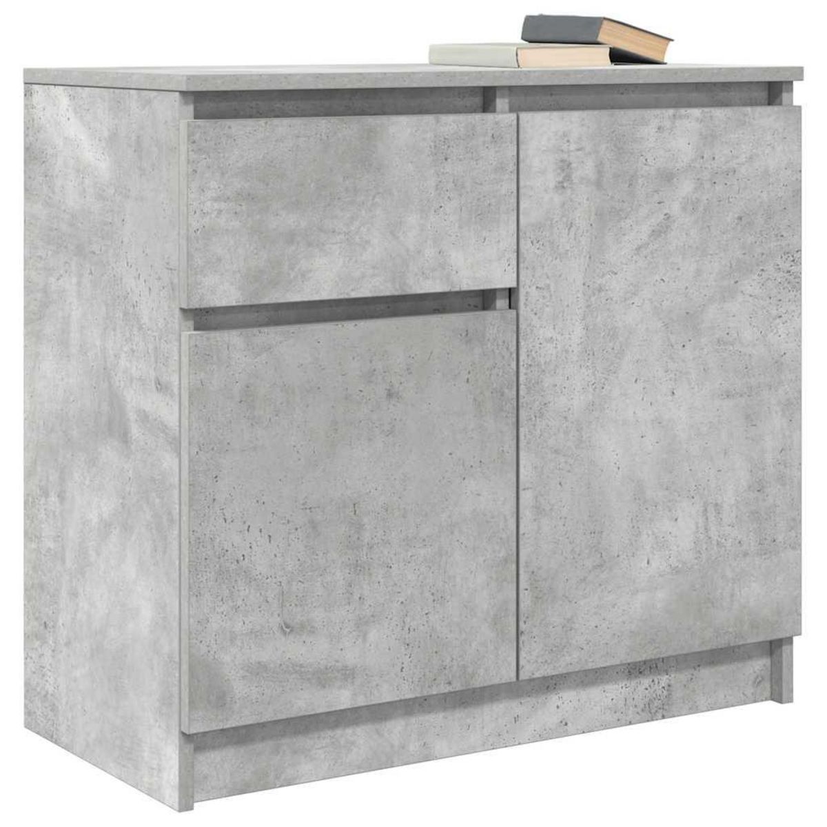 VIDAXL Buffet avec tiroir gris beton 71x35x65 cm bois d'ingenierie