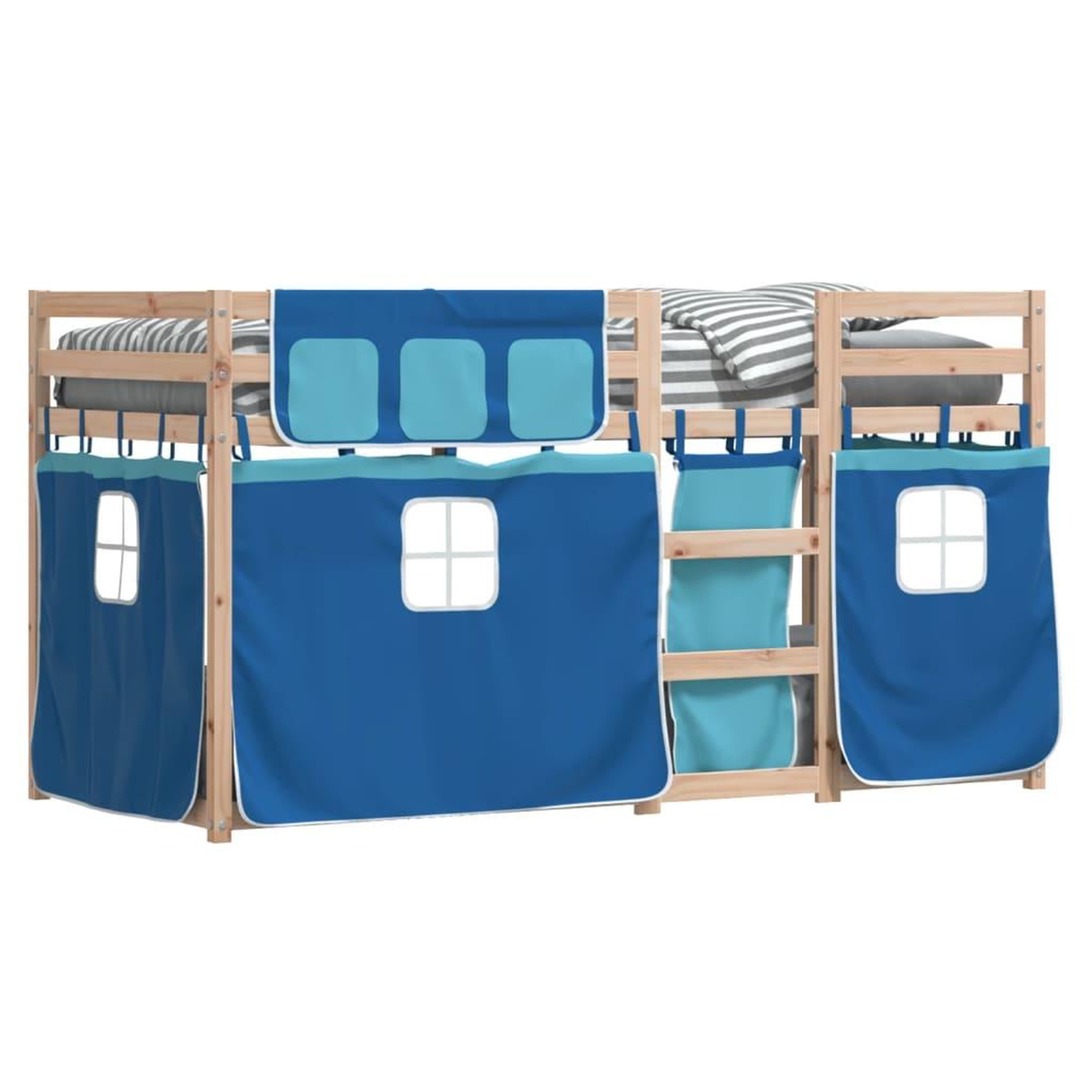Voir la diapositive 4 : VIDAXL Lit superpose sans matelas bleu 80x200 cm bois de pin massif