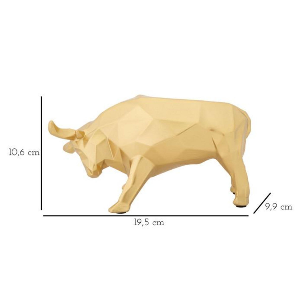 Paris Prix Statuette Déco en Résine  Taureau  19cm Or