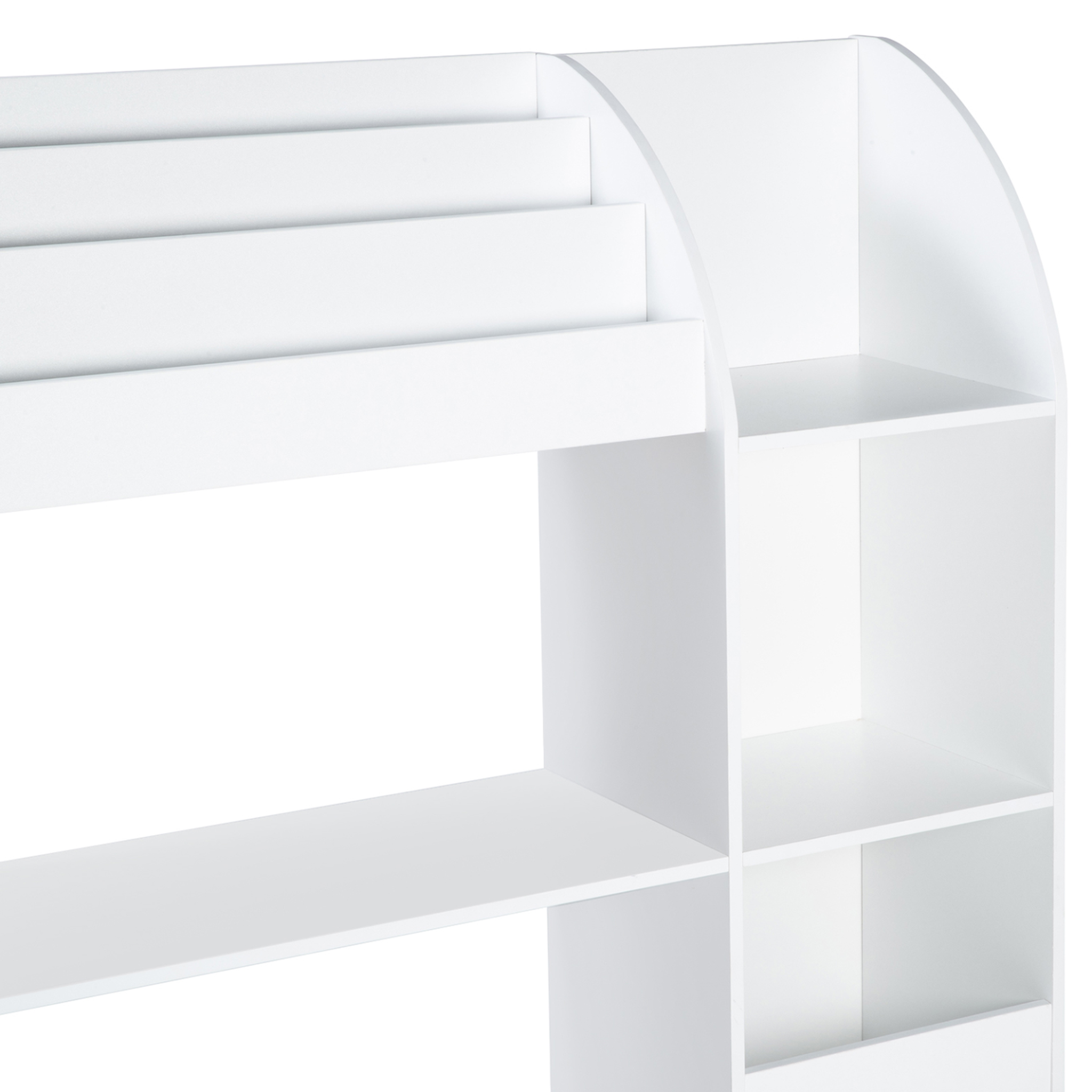 Voir la diapositive 4 : ID MARKET Meuble de rangement emma étagère jouets et bibliothèque enfant en bois blanc