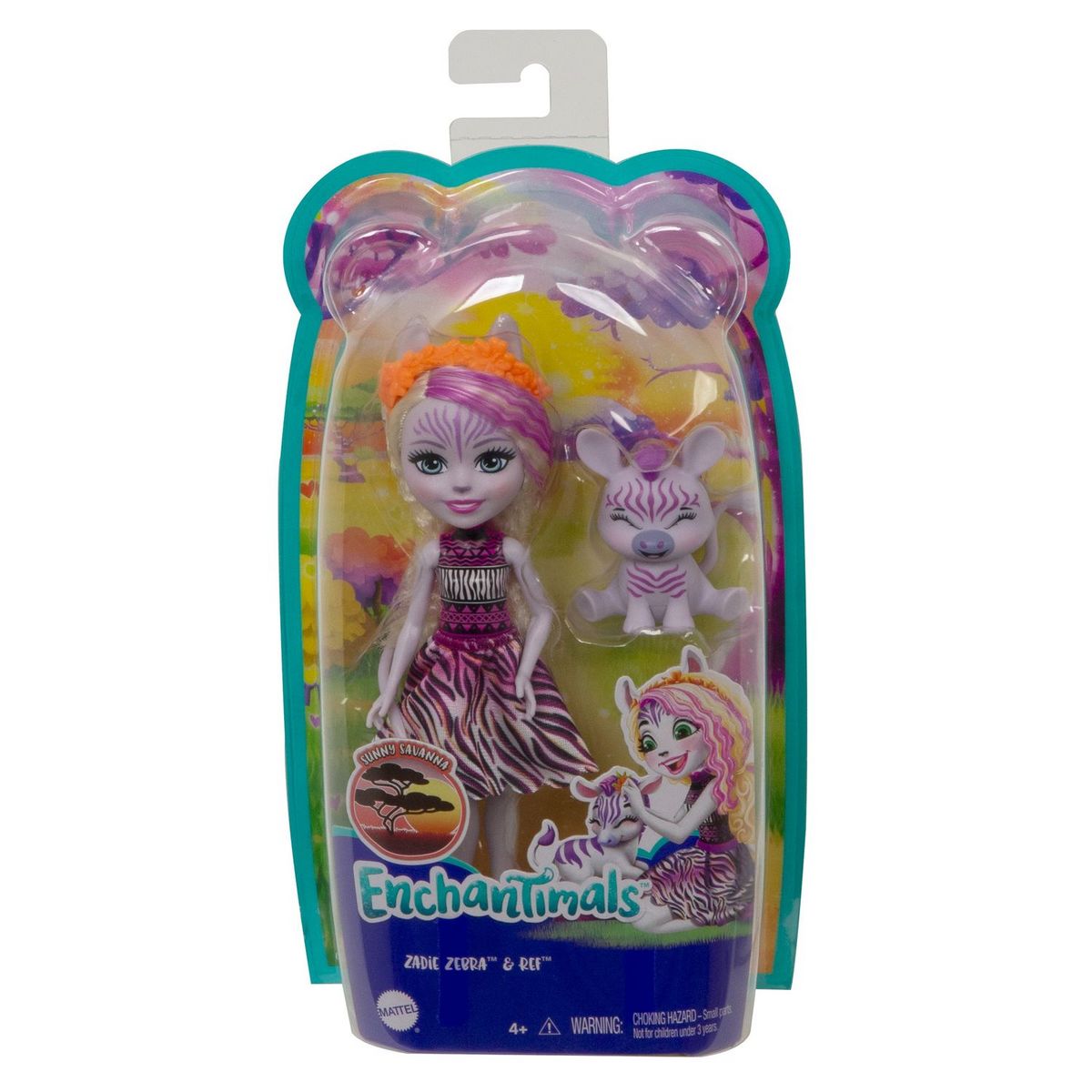 MATTEL Mini-Poupée Enchantimals - Zadie Zèbre et rayure 