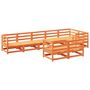 Voir la diapositive 2 : VIDAXL Salon de jardin 8 pcs marron cire bois de pin massif