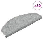 VIDAXL Tapis d'escalier 30 pcs gris clair 65x24x4 cm