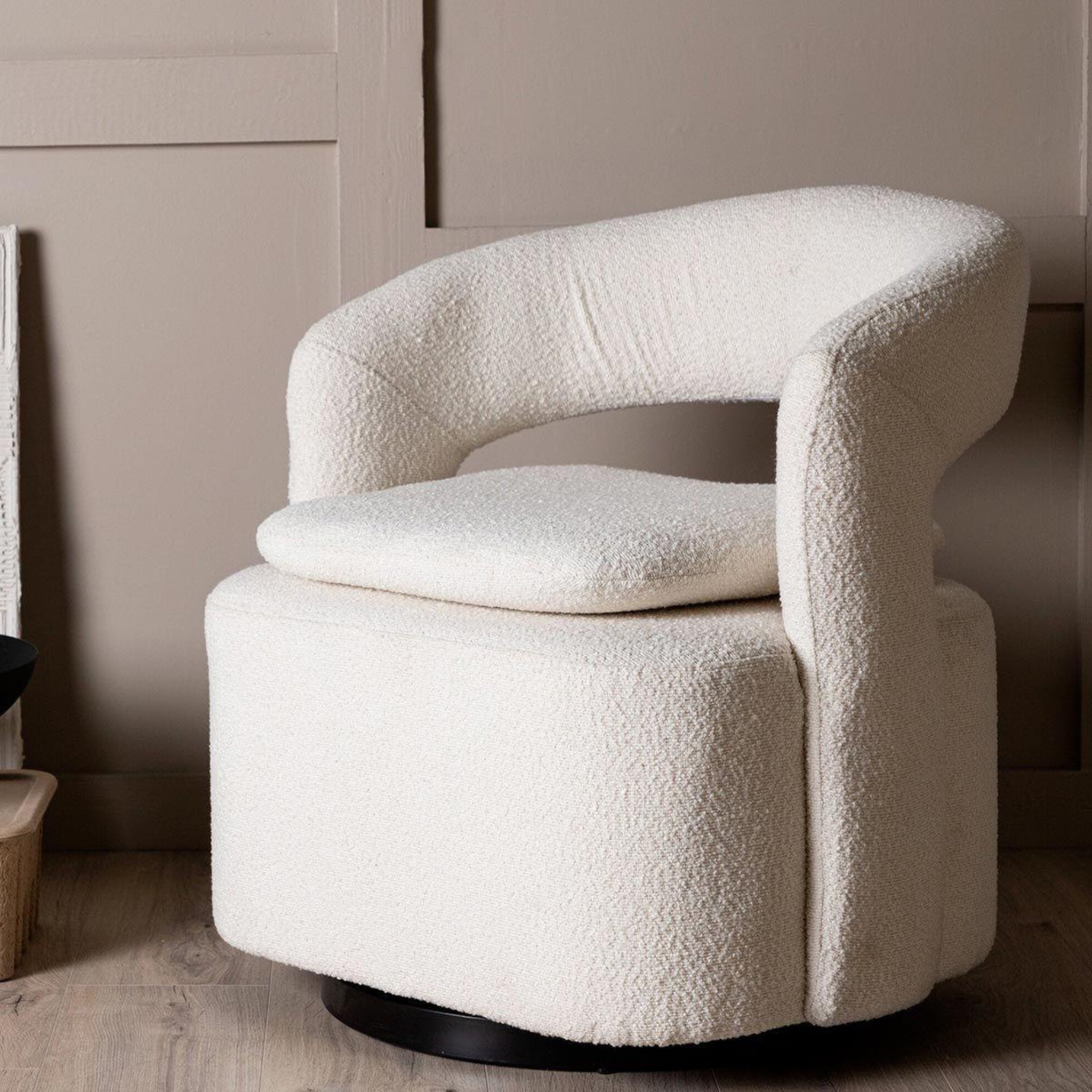 Voir la diapositive 6 : Paris Prix Fauteuil design bouclette  laurel  71cm blanc