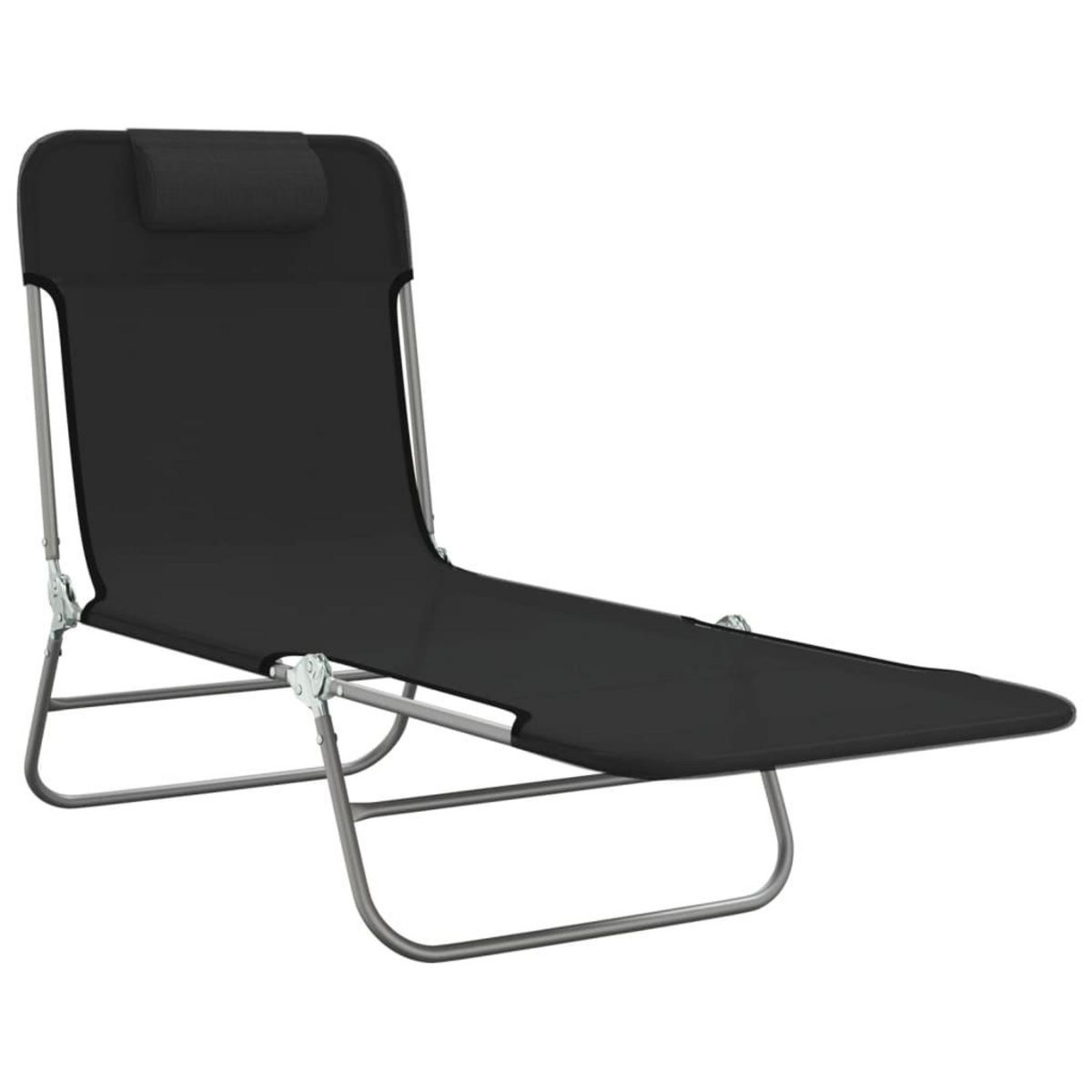 VIDAXL Chaises longues pliables lot de 2 noir textilene et acier