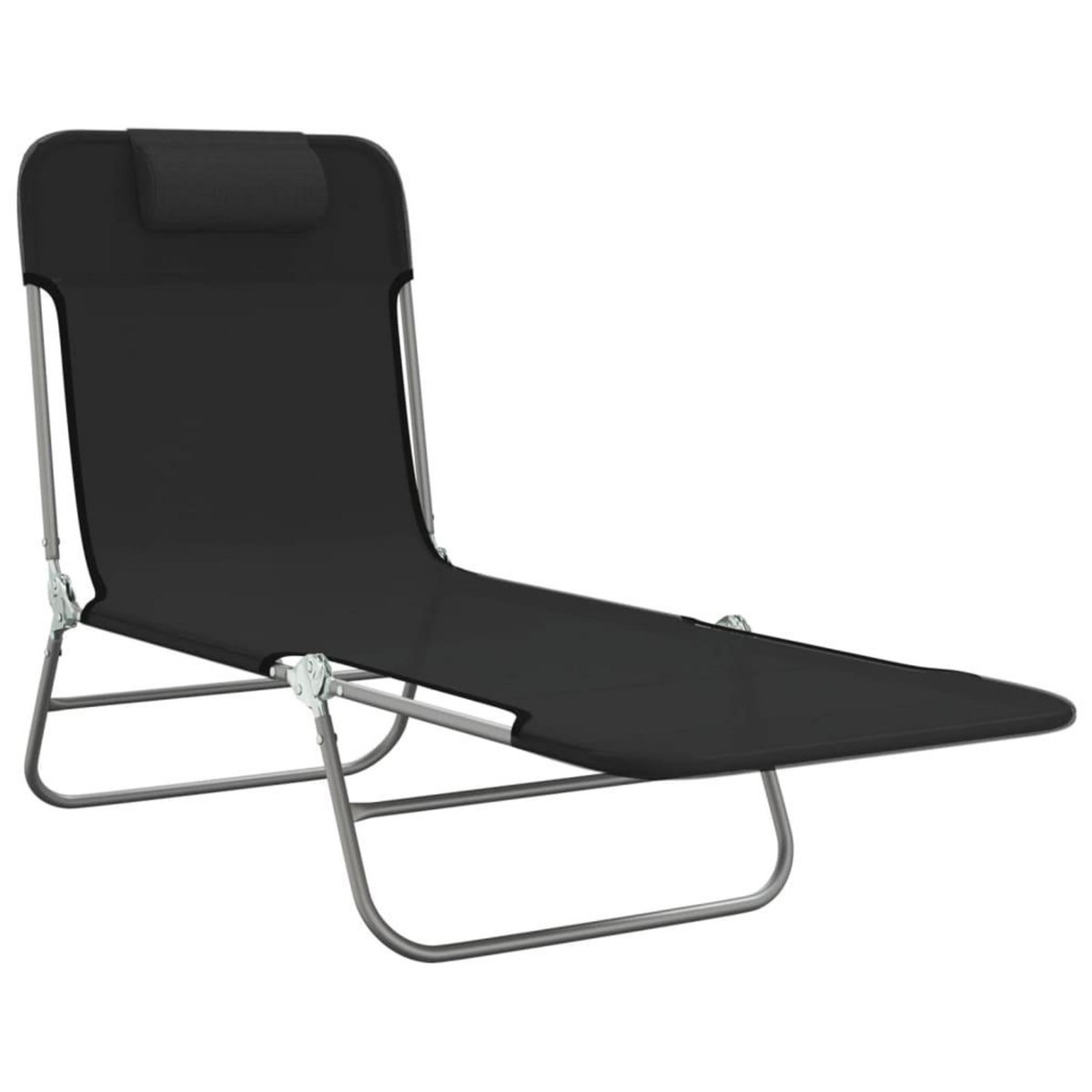 VIDAXL Chaises longues pliables lot de 2 noir textilene et acier