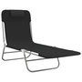 Voir la diapositive 3 : VIDAXL Chaises longues pliables lot de 2 noir textilene et acier