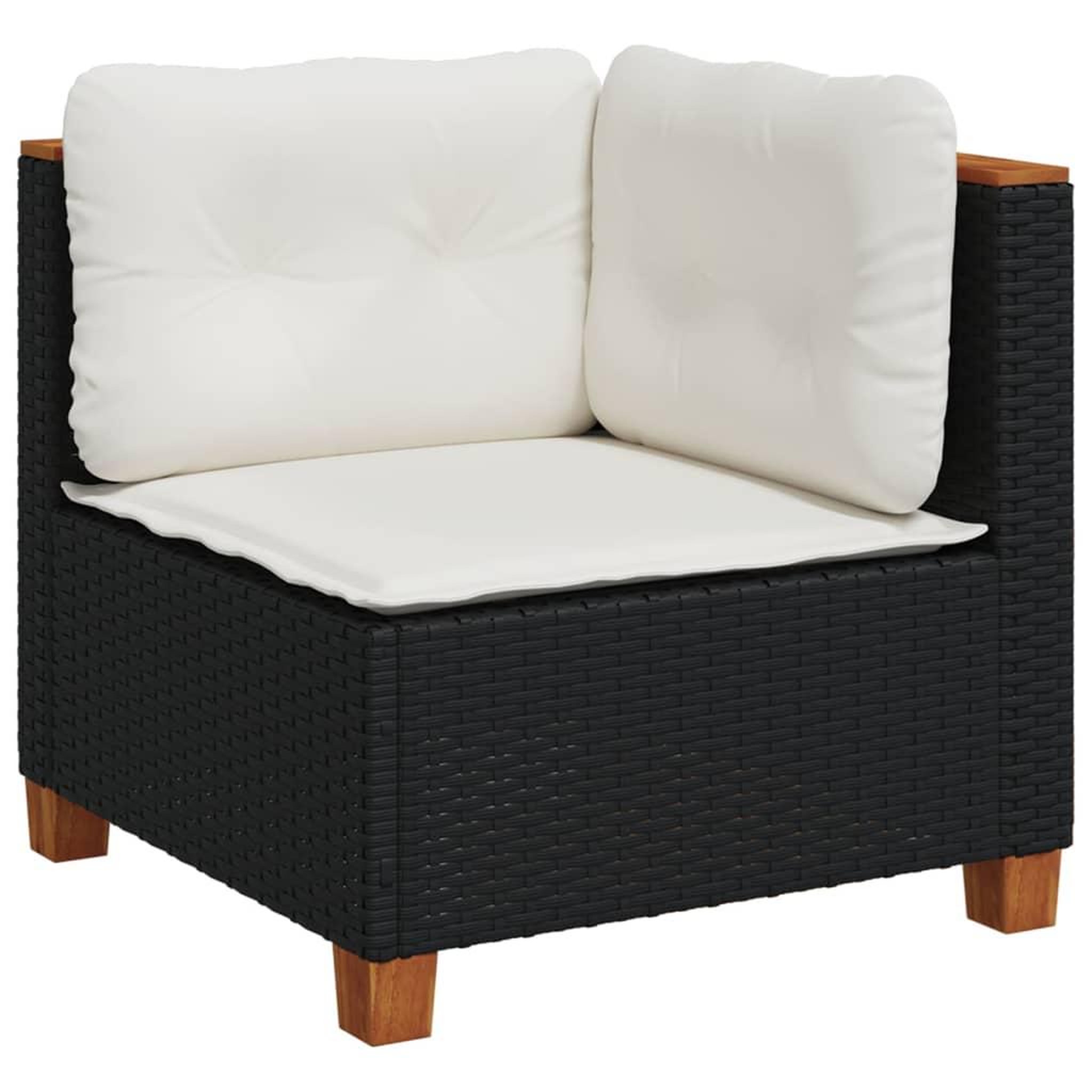 Voir la diapositive 4 : VIDAXL Salon de jardin 6 pcs avec coussins noir resine tressee