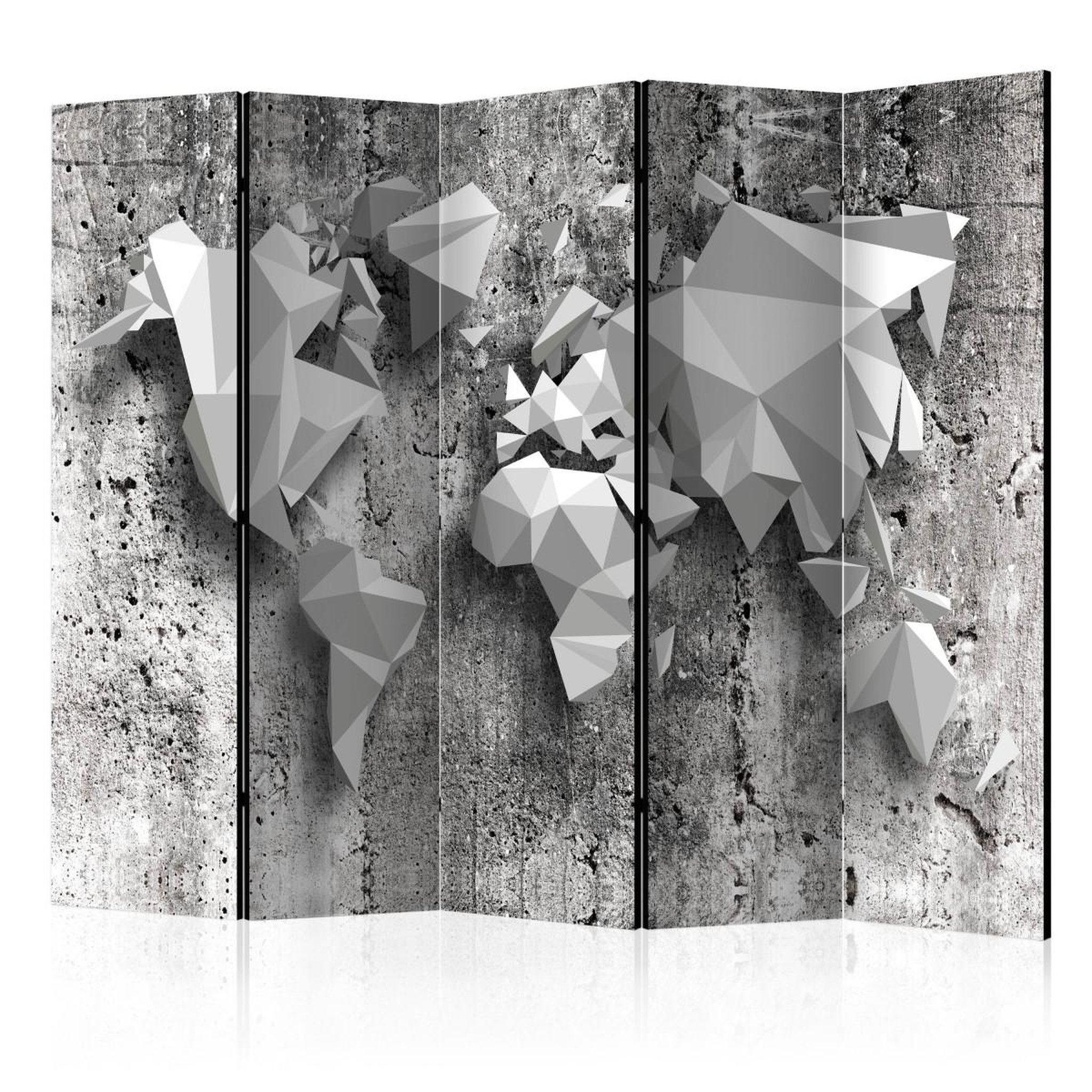 Paris Prix Paravent 5 volets  world map : origami  172x225cm
