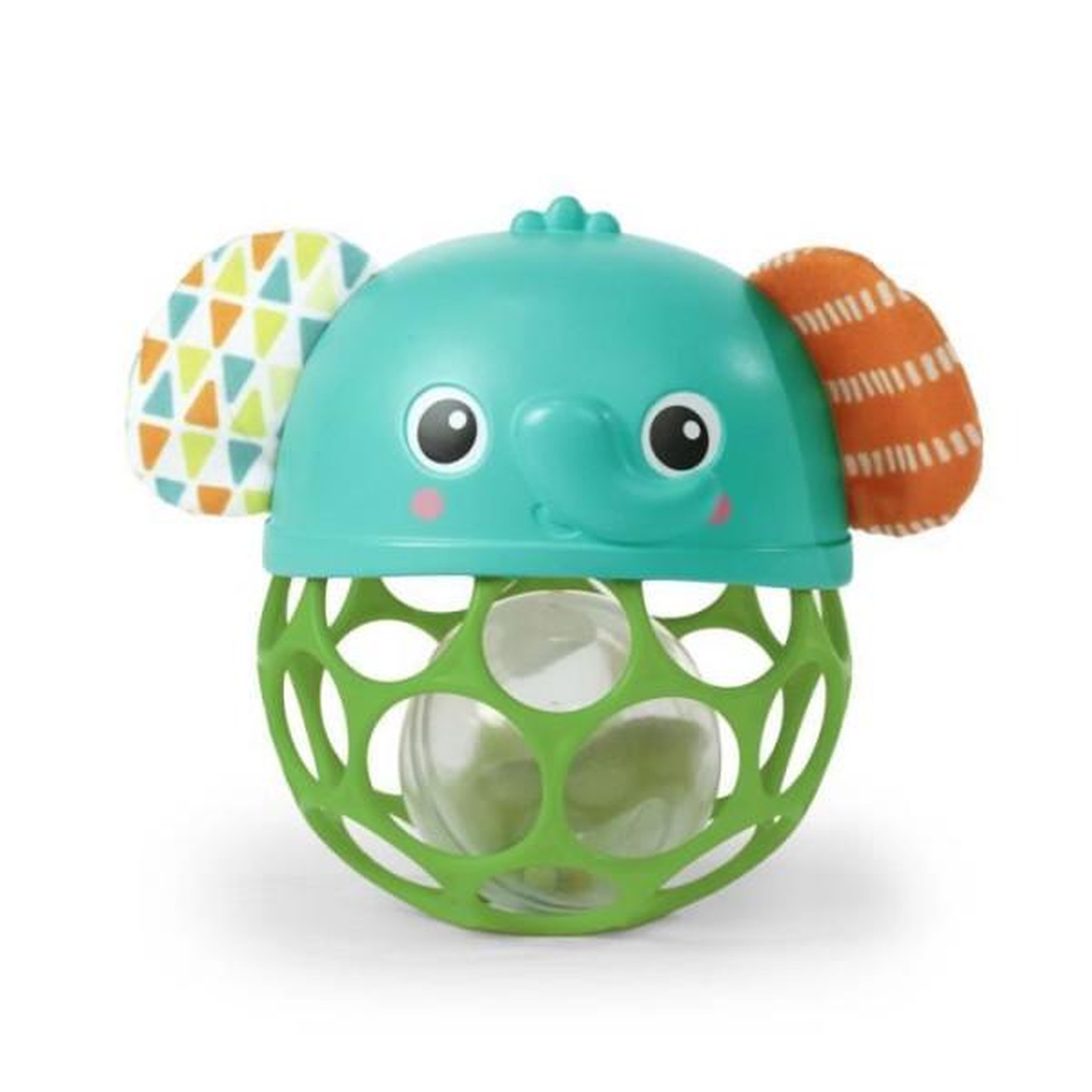 Bright Starts Hochet musical lumineux - BRIGHT STARTS - Giggle & Glow - Jouet éléphant - Oball facile a saisir - Nouveau-né+ - Unisexe