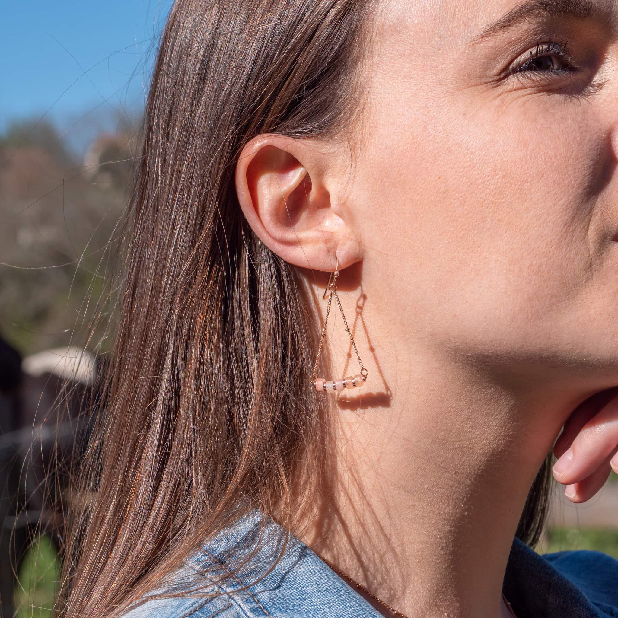 Voir la diapositive 3 : SLOYA Boucles d'oreilles Piana en pierres de Soleil