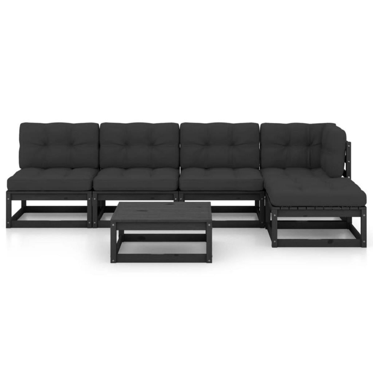 VIDAXL Salon de jardin 6 pcs avec coussins Bois de pin massif