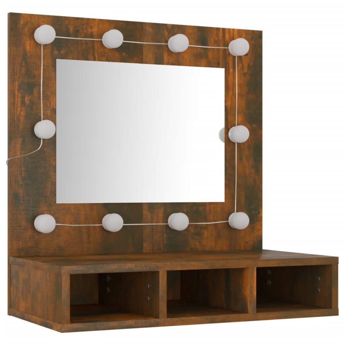 VIDAXL Armoire a miroir avec LED Chene fume 60x31,5x62 cm
