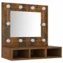 Voir la diapositive 4 : VIDAXL Armoire a miroir avec LED Chene fume 60x31,5x62 cm