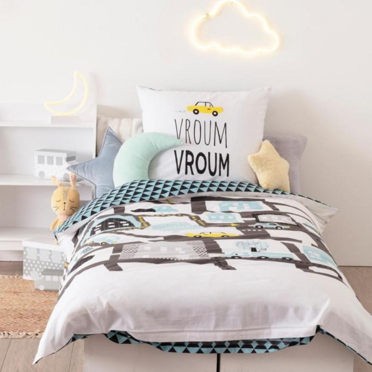 Paris Prix Parure de Lit 2 Pièces  Route  140x200cm Blanc