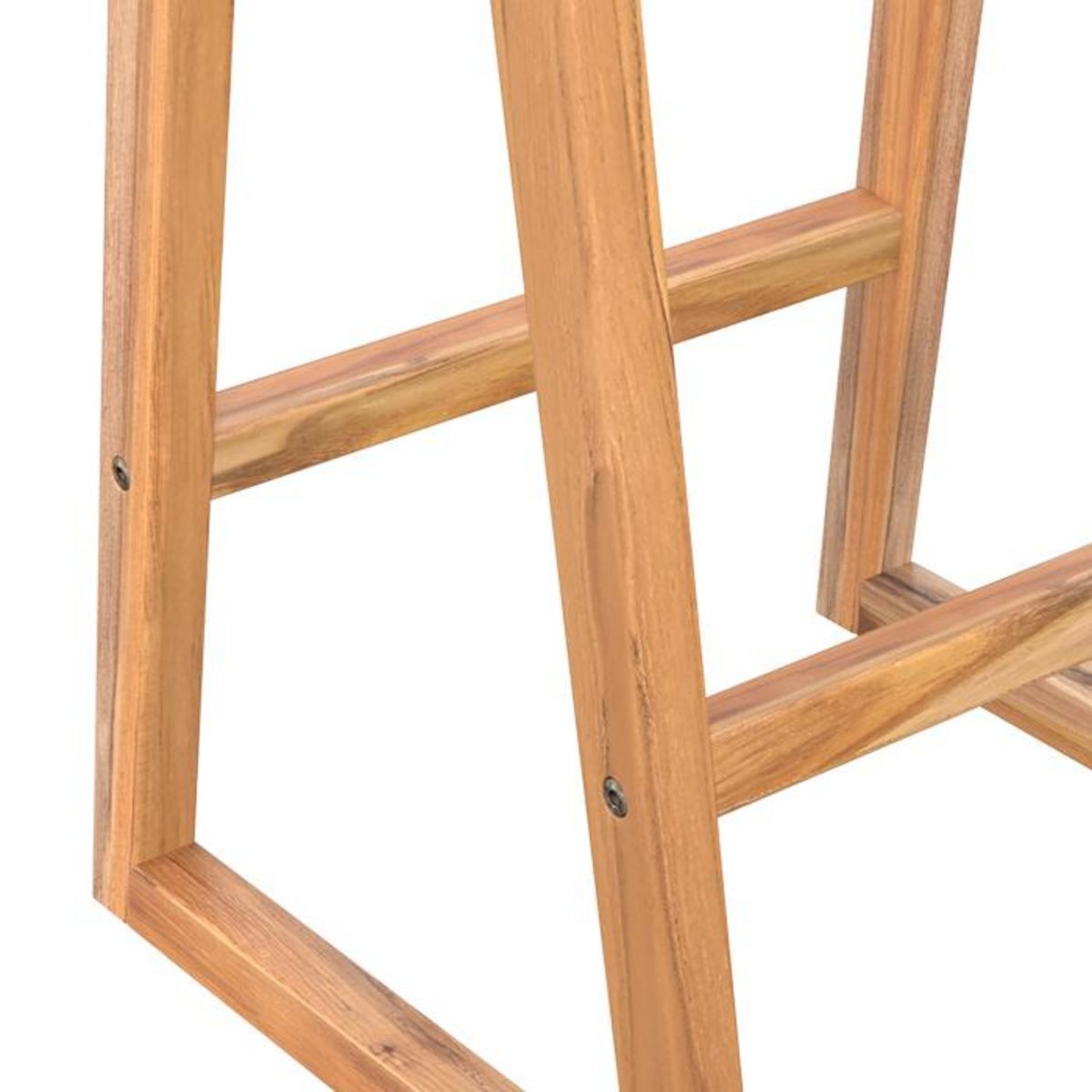 Rendez vous déco Tabouret pour îlot central 67 cm en teck et cuir tressé marron - Yuma