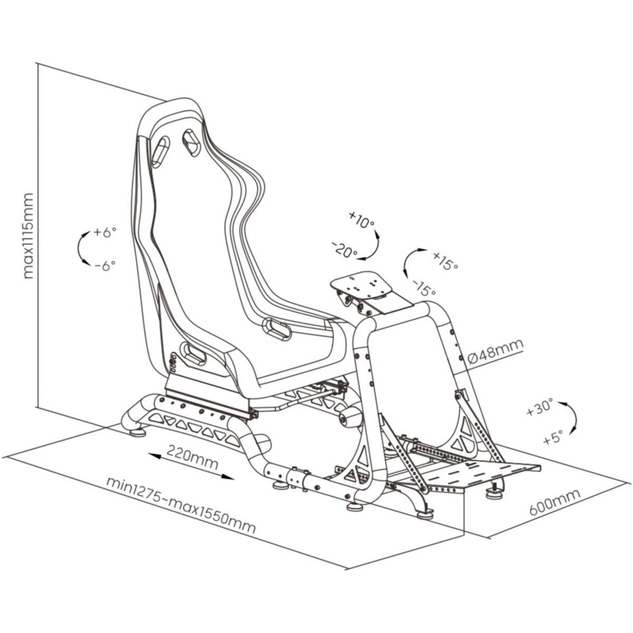 Voir la diapositive 4 : OPLITE Siège de simulation GTR S8 INFINITY FORCE BLANC