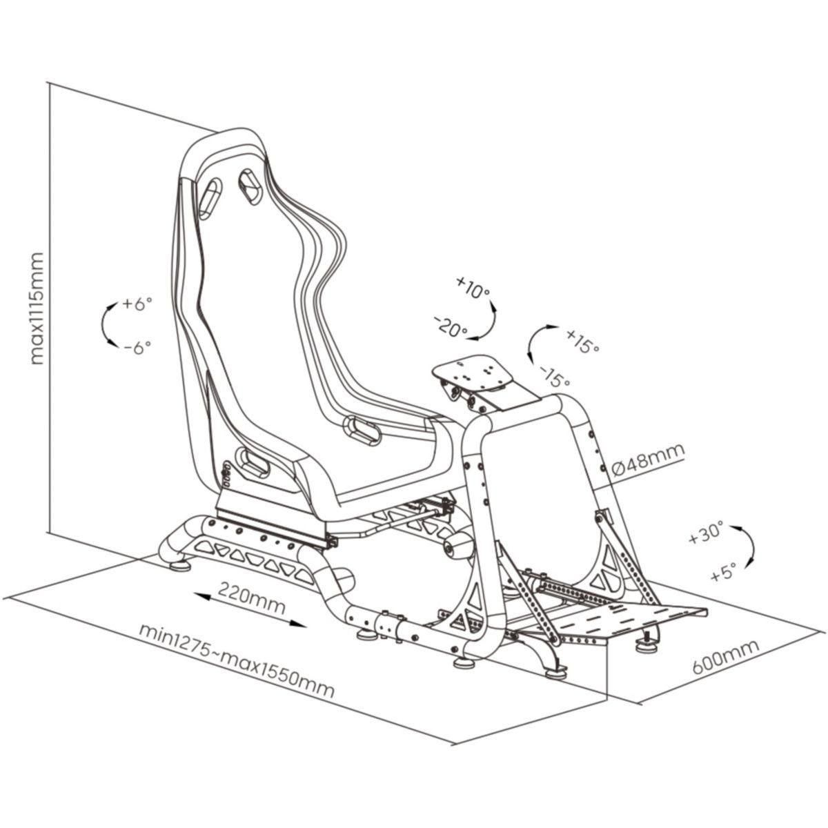 OPLITE Siège de simulation GTR S8 INFINITY FORCE BLANC