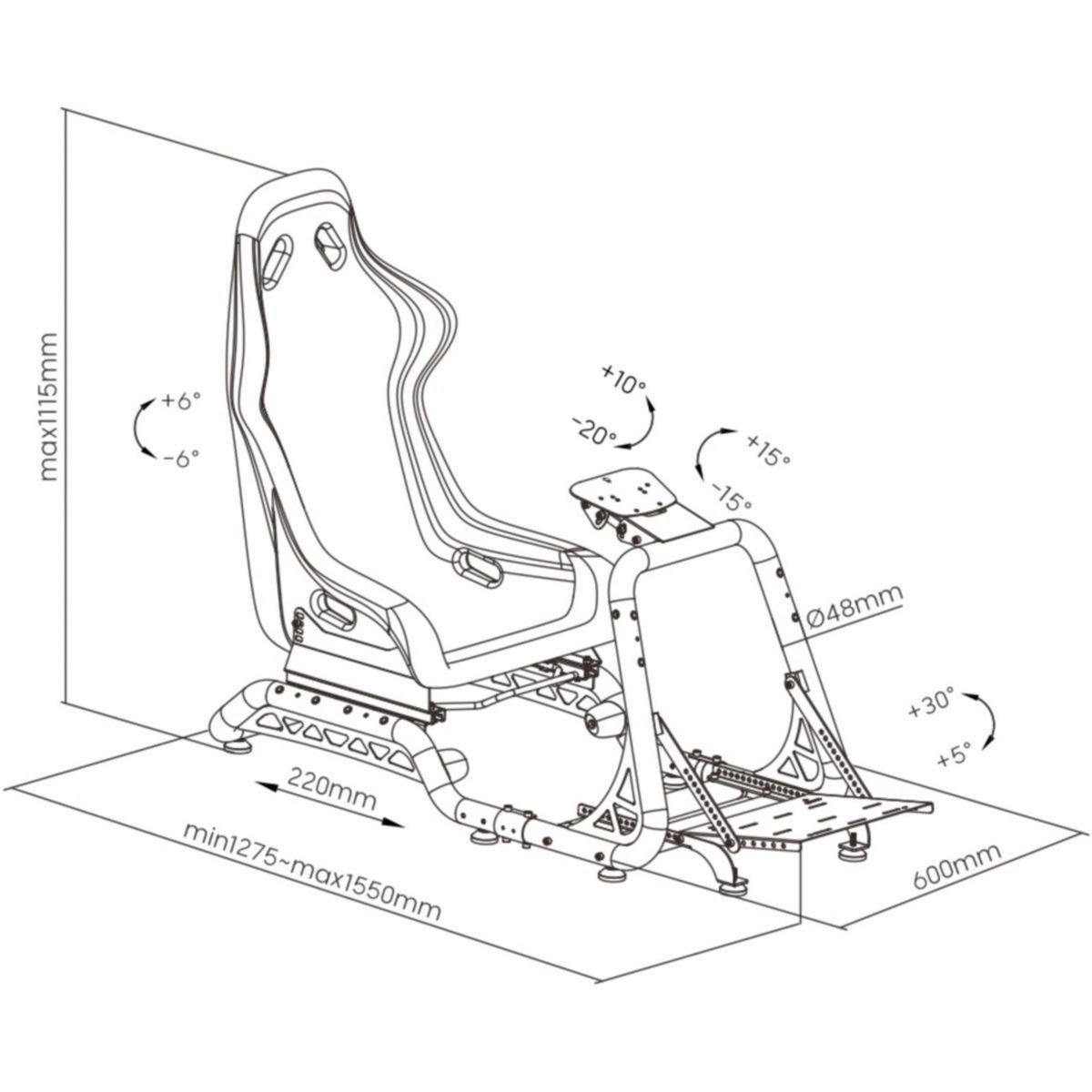 OPLITE Siège de simulation GTR S8 INFINITY FORCE BLANC