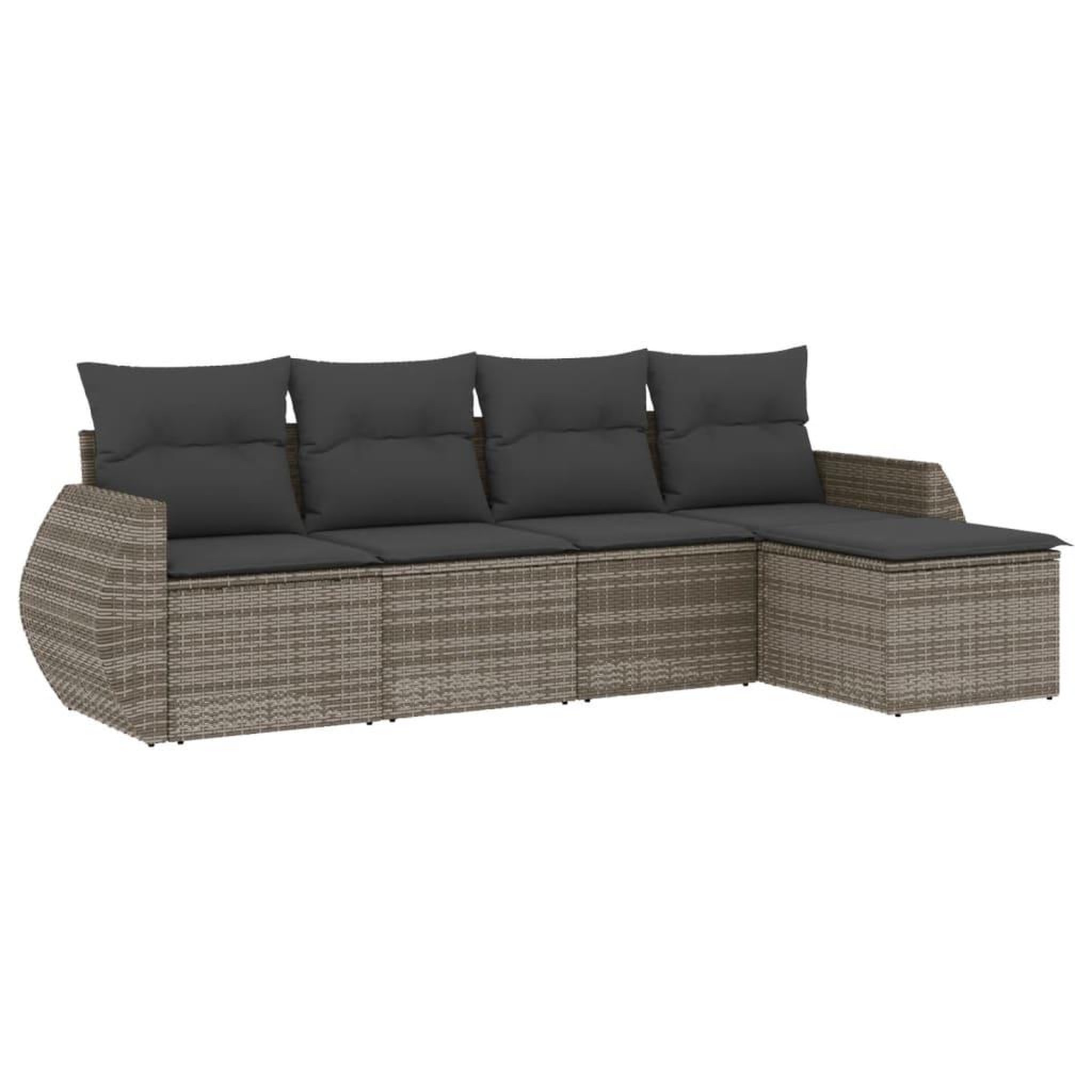 Voir la diapositive 2 : VIDAXL Salon de jardin 5 pcs avec coussins gris resine tressee