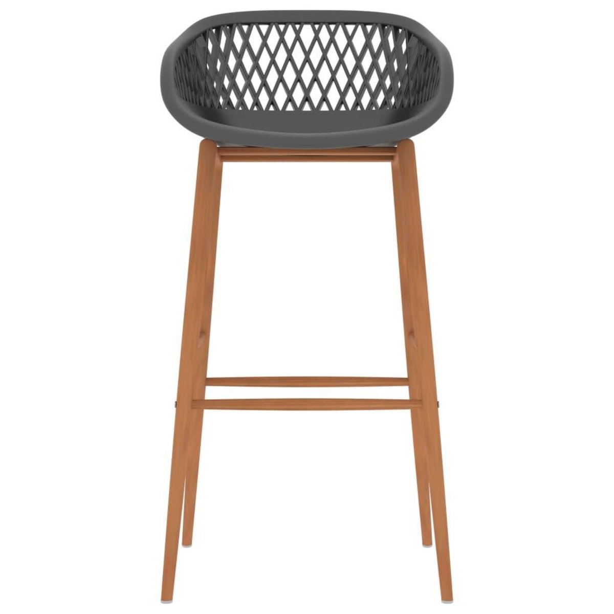 VIDAXL Chaises de bar lot de 4 gris