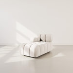 LISA DESIGN Ruby - module d'assise méridienne gauche en velours texturé. Coloris disponibles : Orange, Noir, Beige, Gris, Bleu