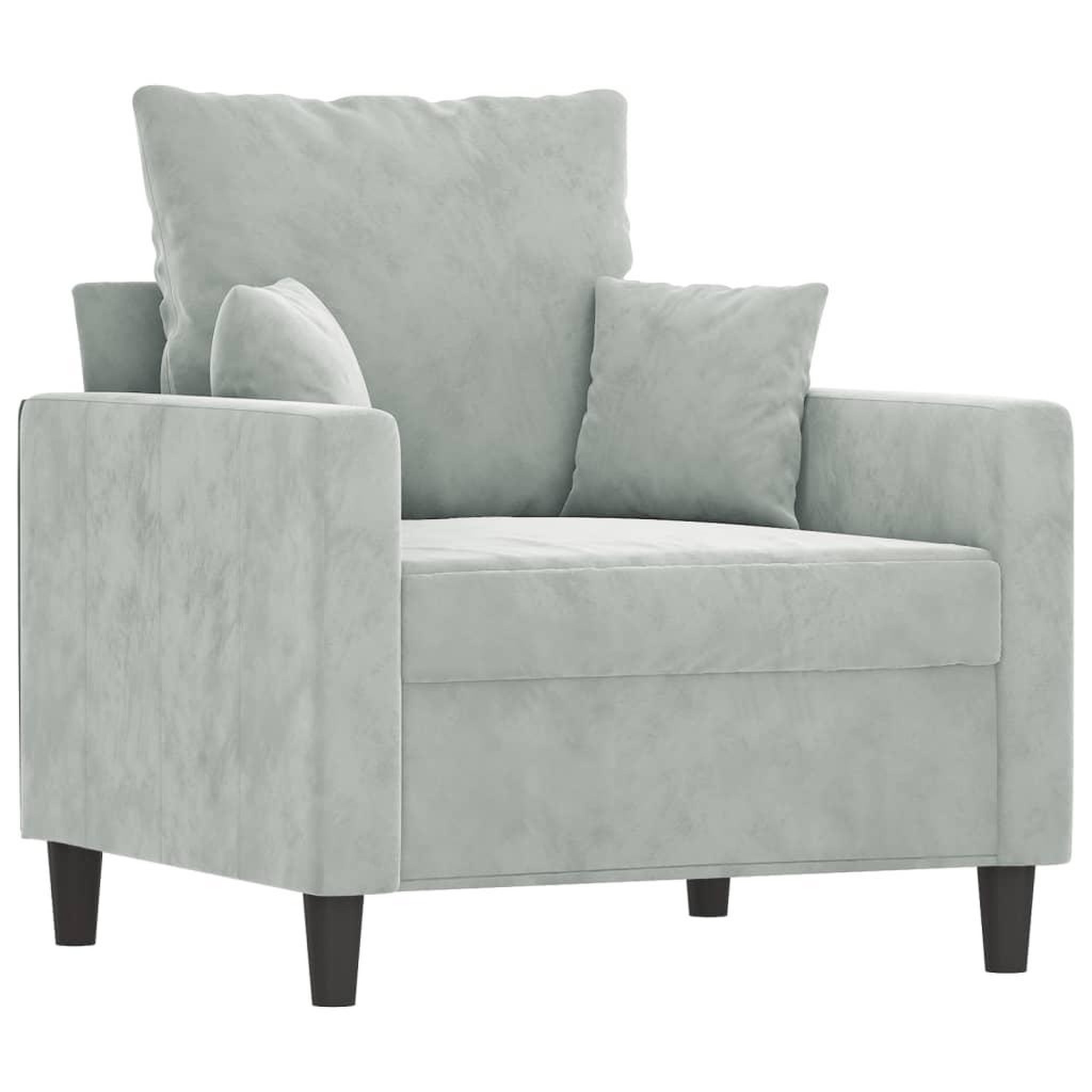 Voir la diapositive 2 : VIDAXL Fauteuil Gris clair 60 cm Velours